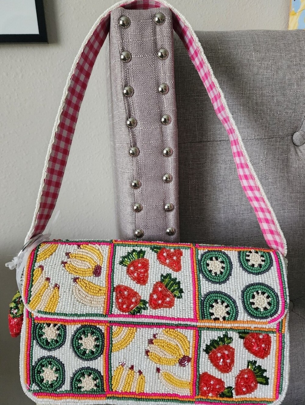 🍓 VIRAL BEADED FRUIT SHOULDER BAG 🍌 NWT